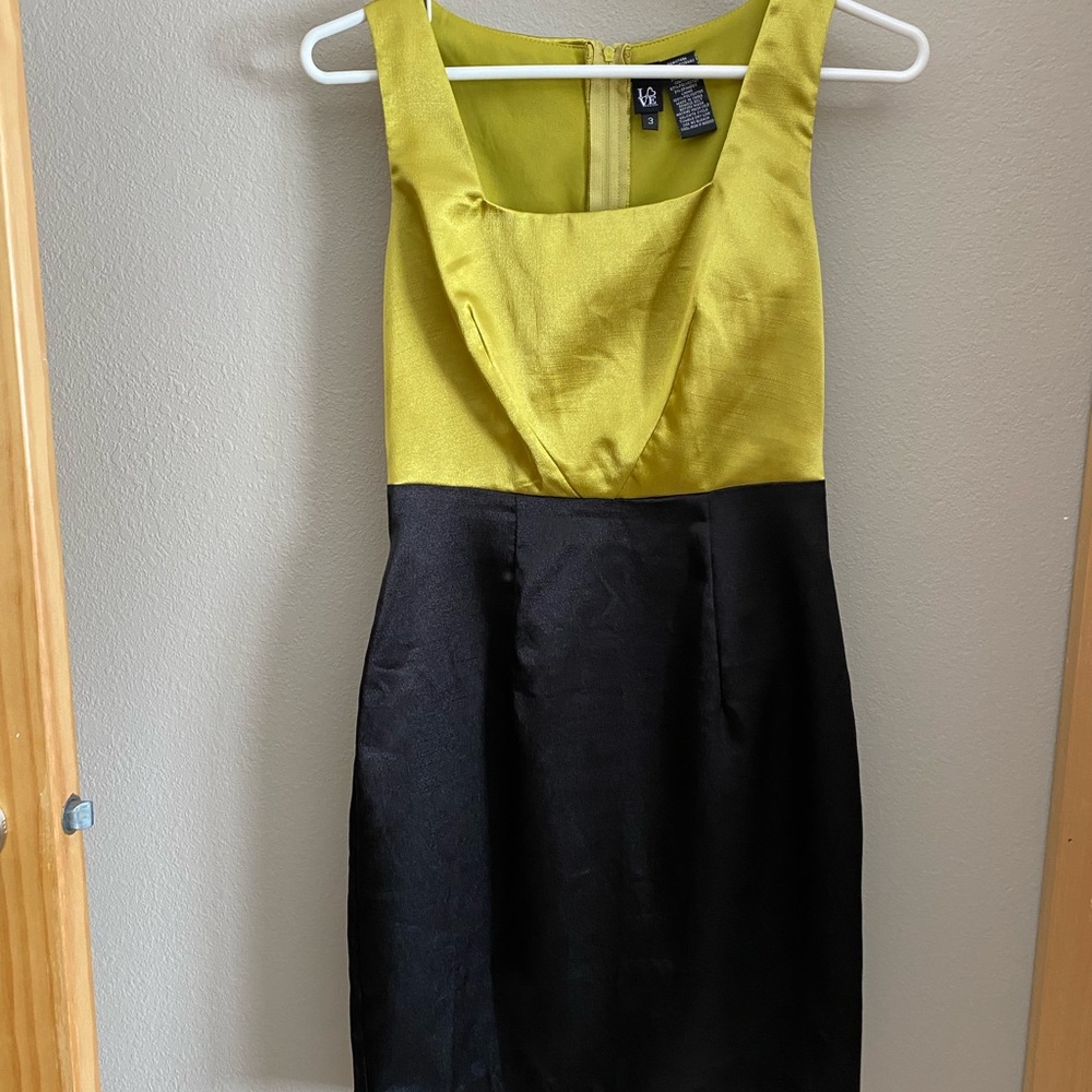 Love Tease Yellow and Black Mini Dress